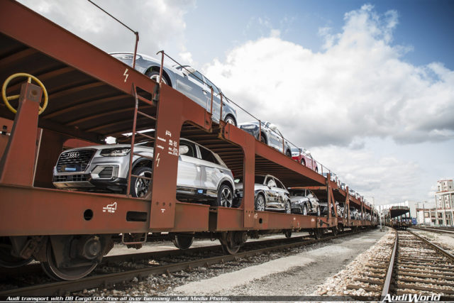 Audi transport with DB Cargo CO2-free all over Germany