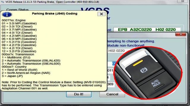 Audi A6 C6: How to Activate Electronic Parking Brake Auto Release Mode
