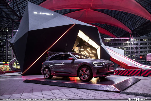 Audi e-tron hits Munich Airport with full force