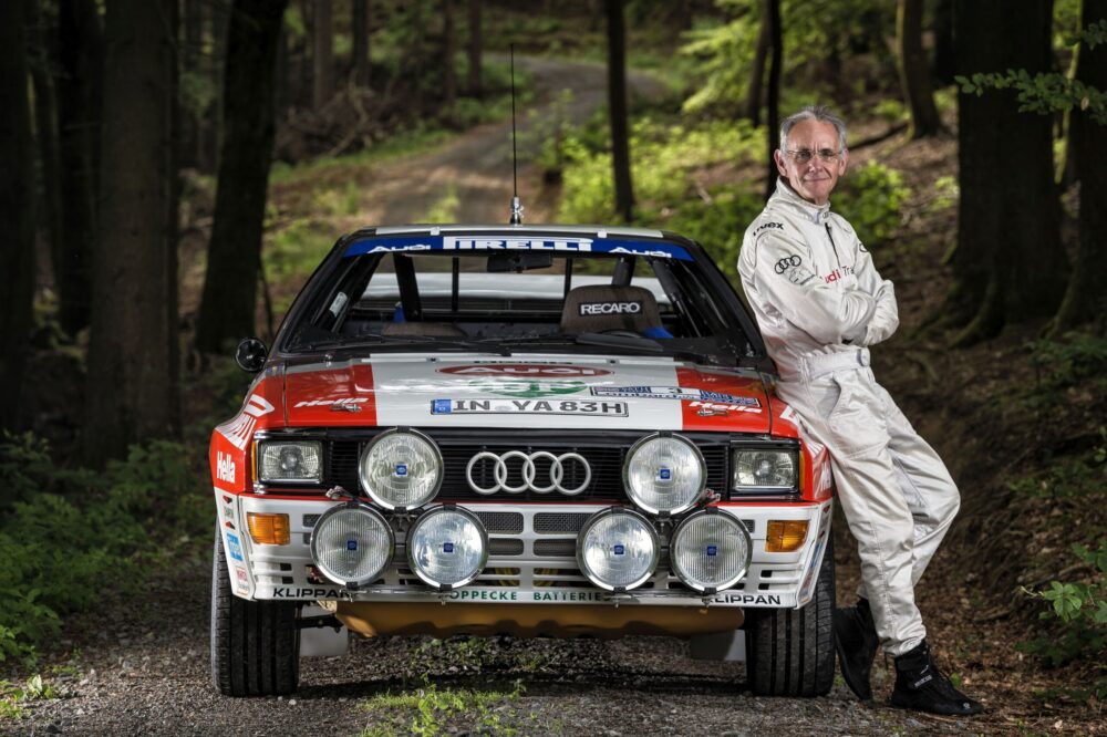 Audi Rallyequattro A2 mit Harald Demuth am Steuer