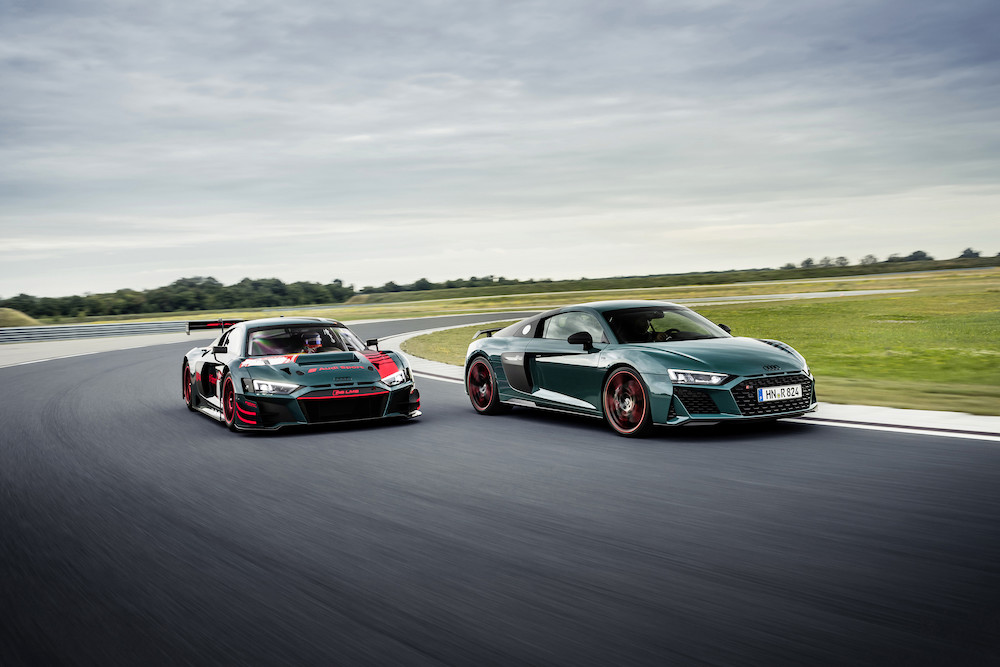 Audi R8 Green Hell Edition and Audi R8 LMS Race Car