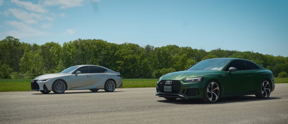 Audi RS5 Destroys Lexus IS500 In Drag and Roll Race