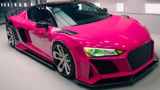 Hot Pink Audi R8 Gets Gnarly Lamborghini-Inspired Body Kit