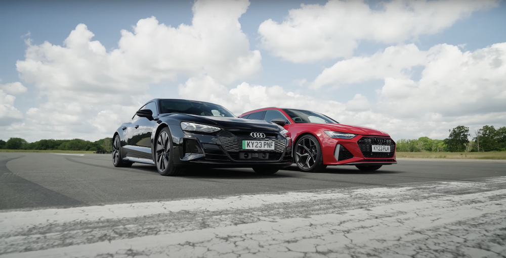 Audi RS e-tron GT Takes on RS6 Performance in Shocking Straight Line Battle